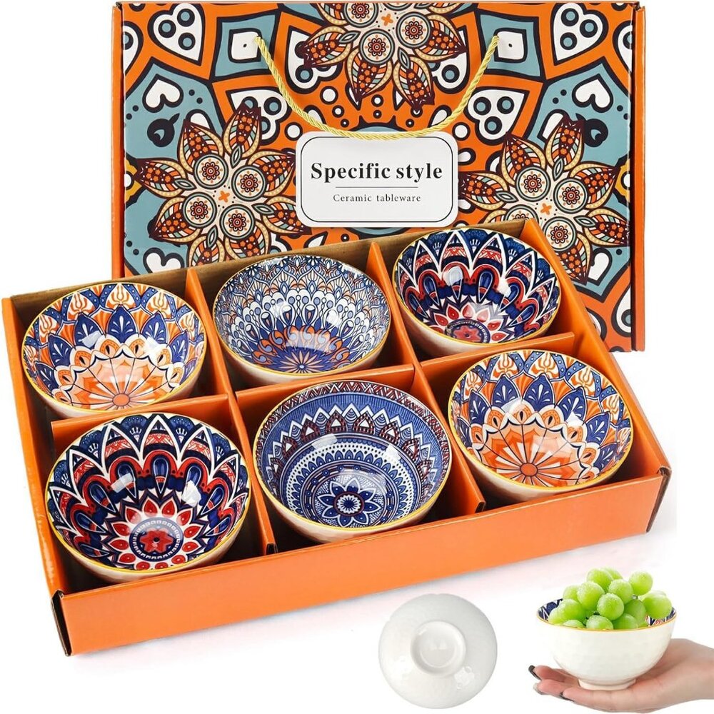 Ceramic Rice Bowls,10 Oz Japanese Style Porcelain Dessert Soup, Cereal, Ice Crea